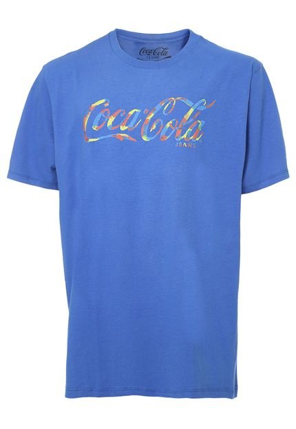 Camiseta Coca-Cola Jeans Aroma Lettering Azul - Marca Coca-Cola Jeans