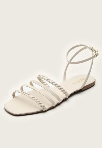 Sandália DAFITI SHOES Tiras Branca - Compre Agora