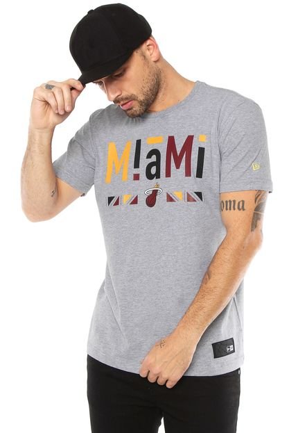Camiseta New Era Miami Heat Cinza - Marca New Era