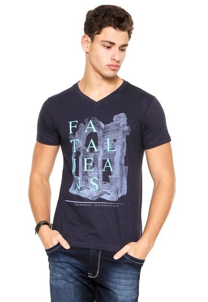 Camiseta Fatal Surf Gola V Azul - Marca Fatal Surf