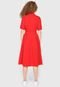 Vestido Polo Lacoste Midi Bordado Vermelho - Marca Lacoste