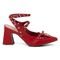 Scarpin Sapato Slingback salto grosso Vermelho 183210 Flor da Pele - Marca Flor da Pele