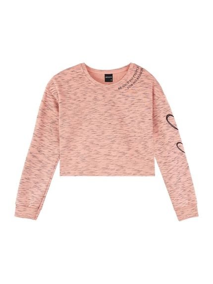 Blusa Cropped Moletom Teen Menina Amora Rosa - Marca Amora