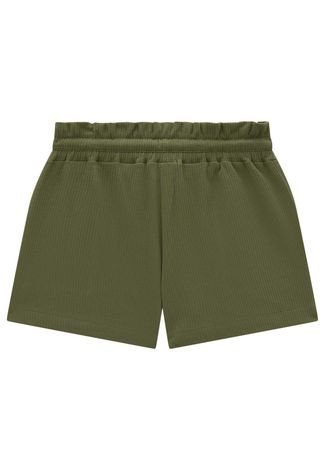 Shorts Canelado Verde Malha Infantil Lilimoon 12 Verde
