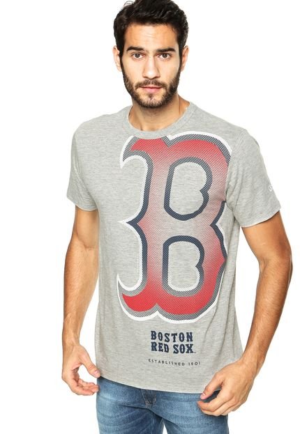Camiseta New Era Reticula 3 Boston Red Sox MLB Cinza - Marca New Era