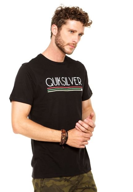Camiseta Quiksilver Slim Fit Jamaica Log Preto - Marca Quiksilver