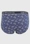Kit 3pçs Cueca Emporio Armani Underwear Slip Logo Azul/Azul-Marinho - Marca Emporio Armani Underwear