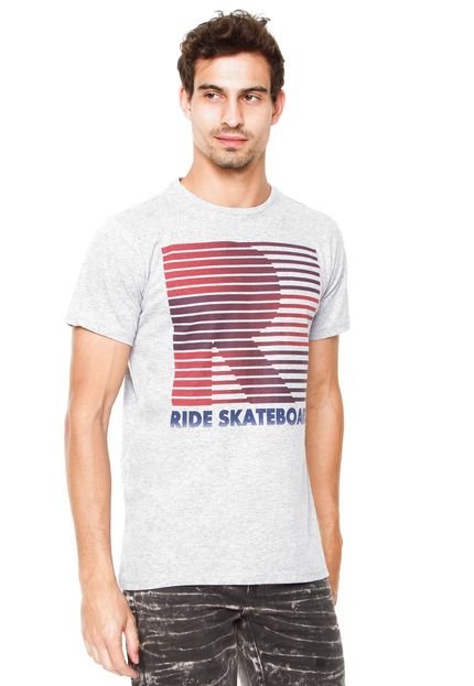 Camiseta Ride Skateboard Estampa Cinza - Marca Ride Skateboard