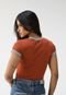 Camiseta Cropped Levis Ajustada Estampada Laranja - Marca Levis