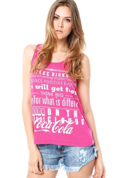 Regata Coca-Cola Loose Take Risks Rosa - Marca Coca-Cola Jeans