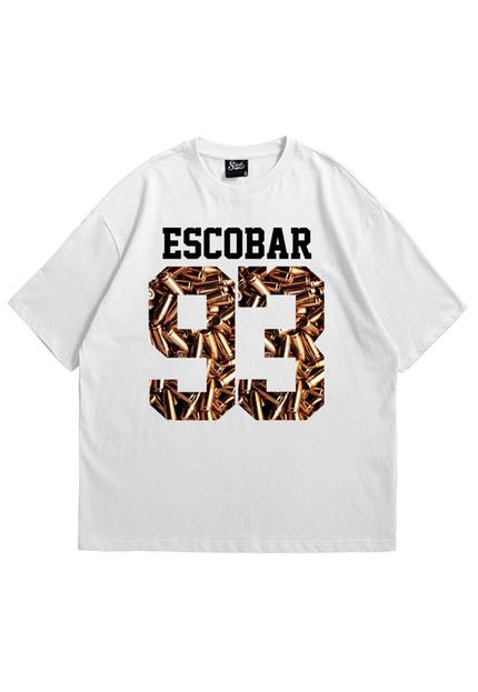 Camiseta Skull Clothing Oversized Escobar 93 Branco - Marca Skull Clothing