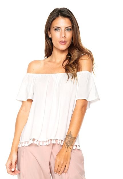 Blusa Fiya Lady Pompom Branca - Marca Fiya Lady