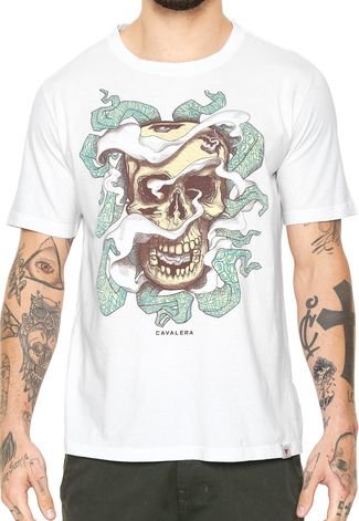 Camiseta Cavalera Skullgraf Branca