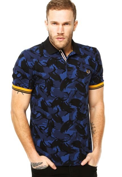 Camisa Polo Fred Perry Camuflada Azul - Marca Fred Perry