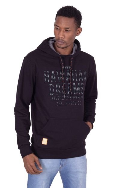 Moletom HD Fechado Com Capuz Preto - Marca HD Hawaiian Dreams