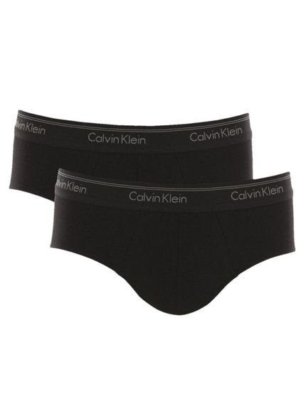 Cueca Calvin Klein Brief Cotton Stretch Classic Preta Pack 2UN - Marca Calvin Klein