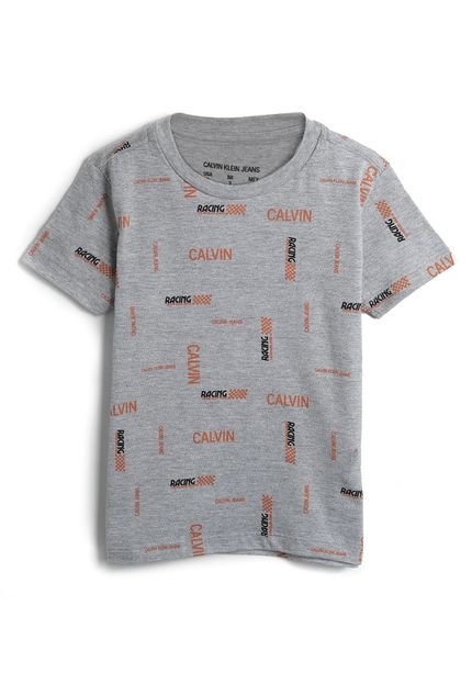 Camiseta Calvin Klein Kids Menina Estampa Cinza - Marca Calvin Klein Kids