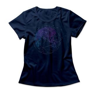 Camiseta Feminina Dots World - Azul Marinho
