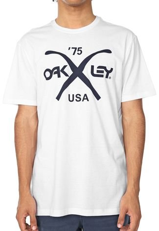 Camiseta Oakley Frog X Iridium Tee Masculina - Branco