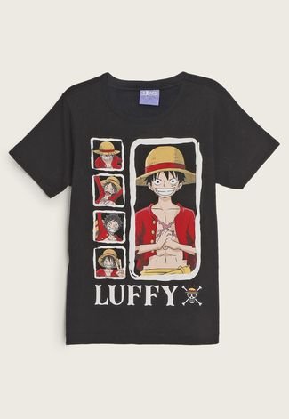 Camiseta Infantil Brandili One Piece Preta