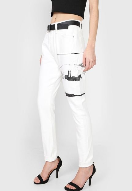 Calça Sarja Calvin Klein Jeans Slim Andy Warhol Off-White - Marca Calvin Klein Jeans