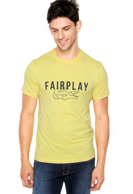 Camiseta Lacoste Fairplay Emborrachada Amarela - Marca Lacoste