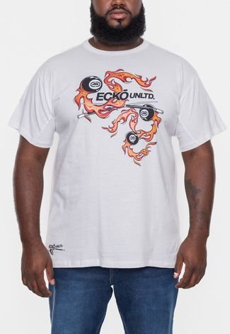 Camiseta Ecko Plus Size Estampada Branca Off