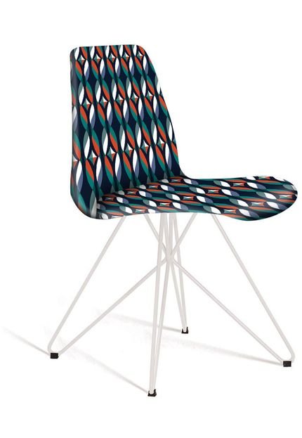 Cadeira Eames Base Aço Carbono Daf Colorido Azul - Marca Daf