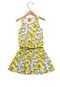 Vestido Kyly Curto Infantil Animal Print Amarelo - Marca Kyly
