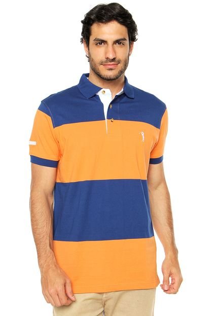 Camisa Polo Aleatory Bicolor Azul/Laranja - Marca Aleatory