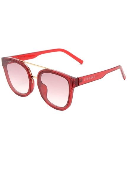 Óculos de Sol Cayo Blanco Geométrico Vermelho - Marca Cayo Blanco