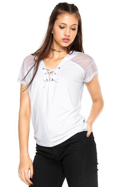 Blusa Kaliska Lace Up Branca - Marca Kaliska