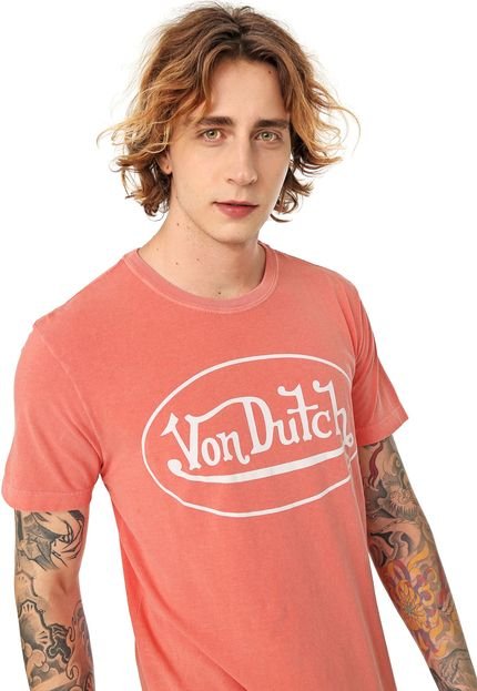 Camiseta Von Dutch Elipse Signature Laranja - Marca Von Dutch 