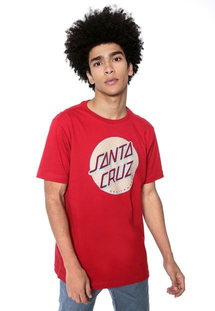 Camiseta Santa Cruz Lined Dot Vermelha - Marca Santa Cruz