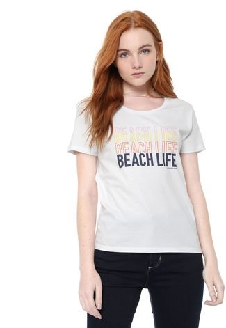 Blusa Calvin Klein Jeans Beach Life Branca