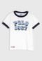Camiseta Polo Ralph Lauren Infantil Lettering Branco/Azul - Marca Polo Ralph Lauren