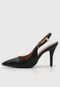 Scarpin Slingback Vizzano Liso Preto - Marca Vizzano