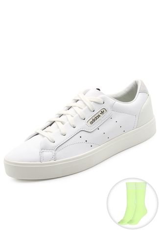 Tênis Couro adidas Originals Sleek W Branco