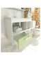 Gabinete para Banheiro 80 cm com 2 Peças Vetro 12 Branco e Verde Tomdo - Marca Tomdo