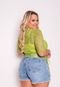 Blusa Feminina Tule Estampado com Top Plus Size  Verde - Marca It Curves