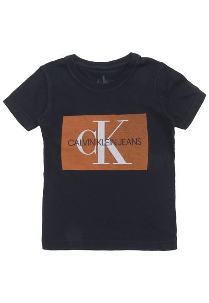 Camiseta Calvin Klein Kids Menino Frontal Preta - Marca Calvin Klein Kids