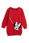Vestido de Moletom Disney Infantil Minnie Vermelha - Marca Disney