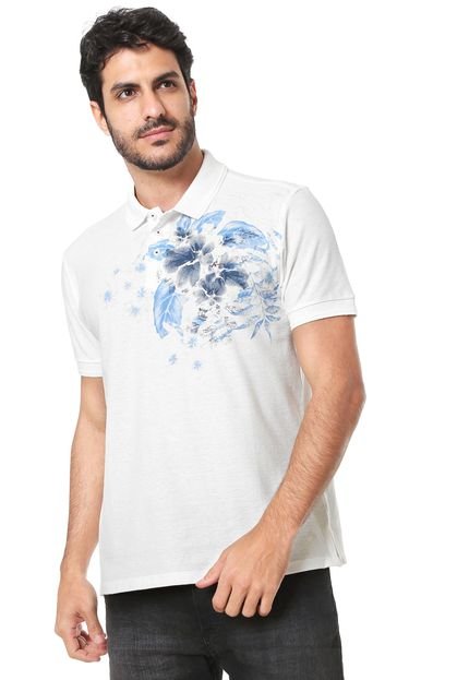 Camisa Polo Aramis Reta Floral Aqua Off-white - Marca Aramis
