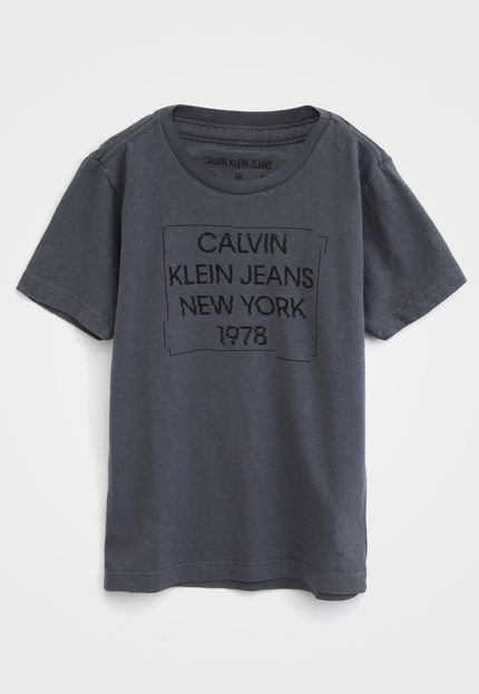 Camiseta Calvin Klein Kids Infantil Lettering Grafite - Marca Calvin Klein Kids