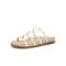 Sandalia Birken Rasteira Flat Ouro Light Tiras Kuento Shoes - Marca KUENTO SHOES