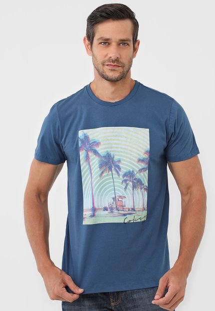 Camiseta Colcci Tropical Azul - Marca Colcci