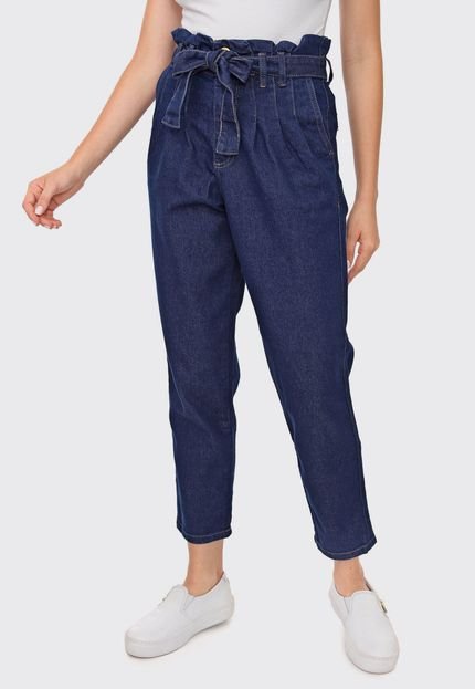 Calça Jeans Malwee Slim Cropped Pespontos Azul - Marca Malwee