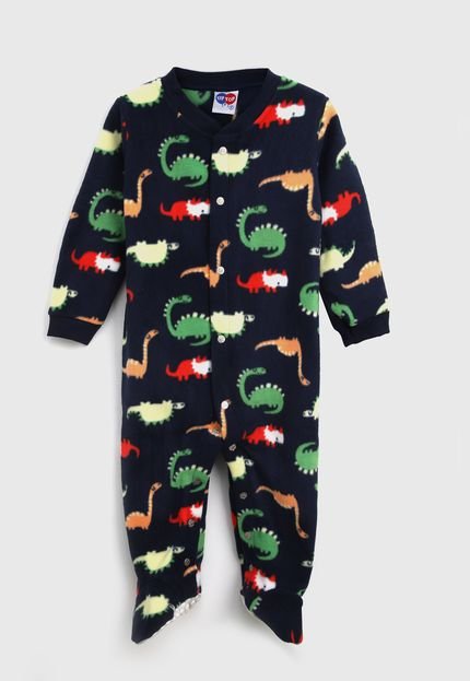 Pijama Tip Top Longo Infantil Dinossauro Preto - Marca Tip Top