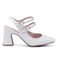 Sapato Feminino Scarpin Mary Jane Salto Grosso Napa Off White - Marca Carolla Shoes