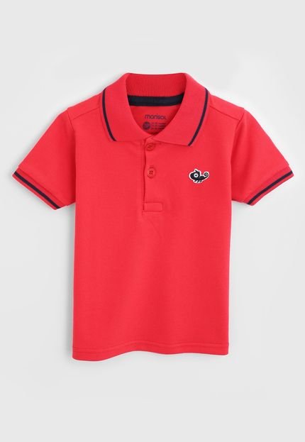 Camisa Polo Marisol Infantil Frisos Vermelha - Marca Marisol